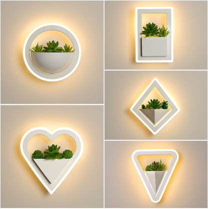 Modern Minimalist LED Wall Light - Green Plant Design
