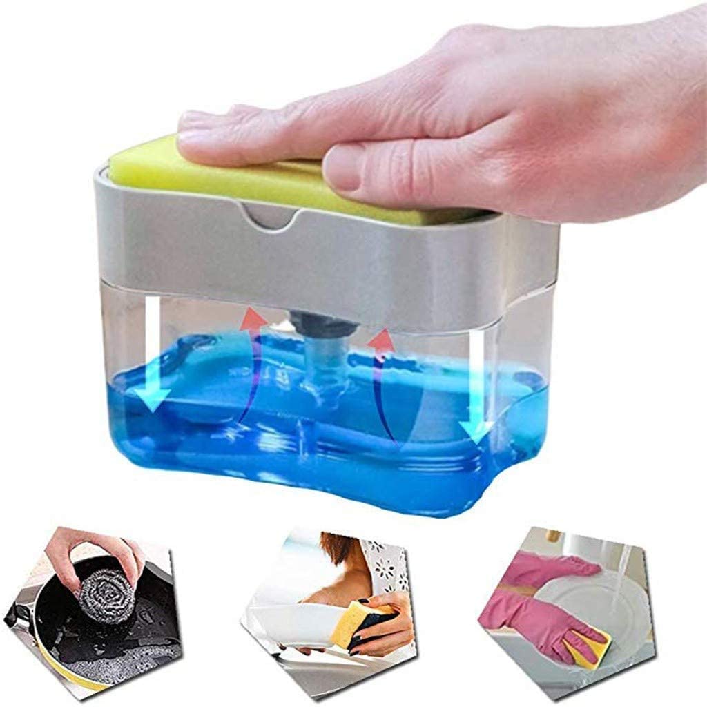 2-in-1 Sponge & Soap Dispenser for Kitchen Sink