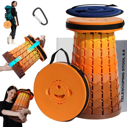19.7-Inch Collapsible Folding Stool with Seat Cushion