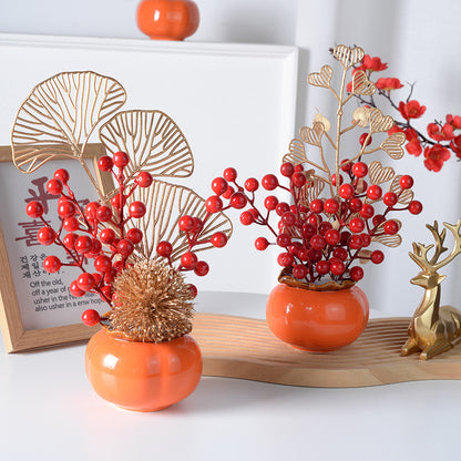 Ceramic Persimmon Decorative Vase