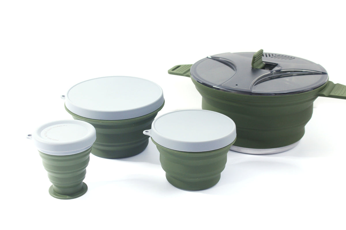 Foldable Camping Pot | Portable Silicone Cookware Set