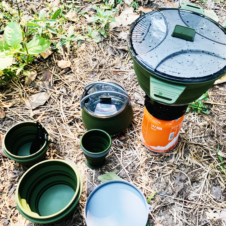 Foldable Camping Pot | Portable Silicone Cookware Set