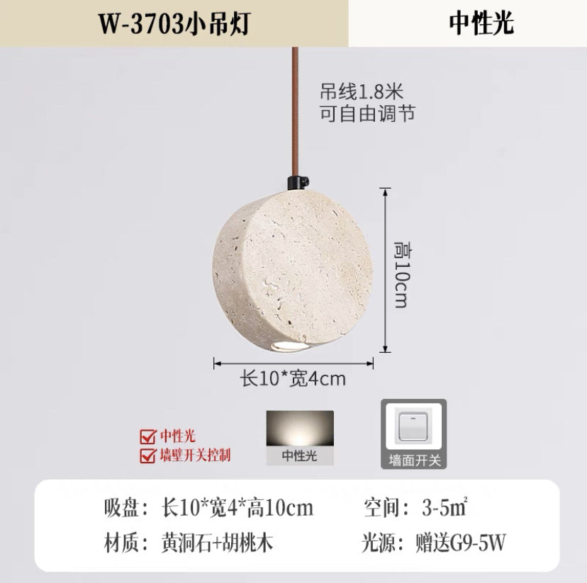Wabi-Sabi Yellow Stone Wall Lamp for Bedroom Decor