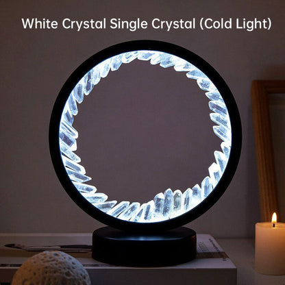LED Rechargeable Bedside Lamp with Amethyst Cluster