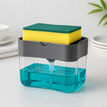2-in-1 Sponge & Soap Dispenser for Kitchen Sink