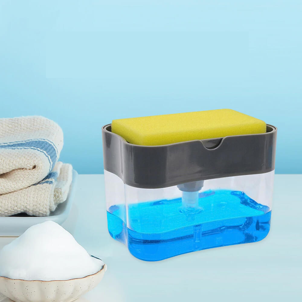 2-in-1 Sponge & Soap Dispenser for Kitchen Sink