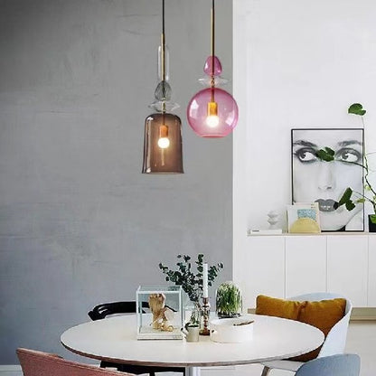 Nordic Designer Colorful Single-Head Glass Pendant Light