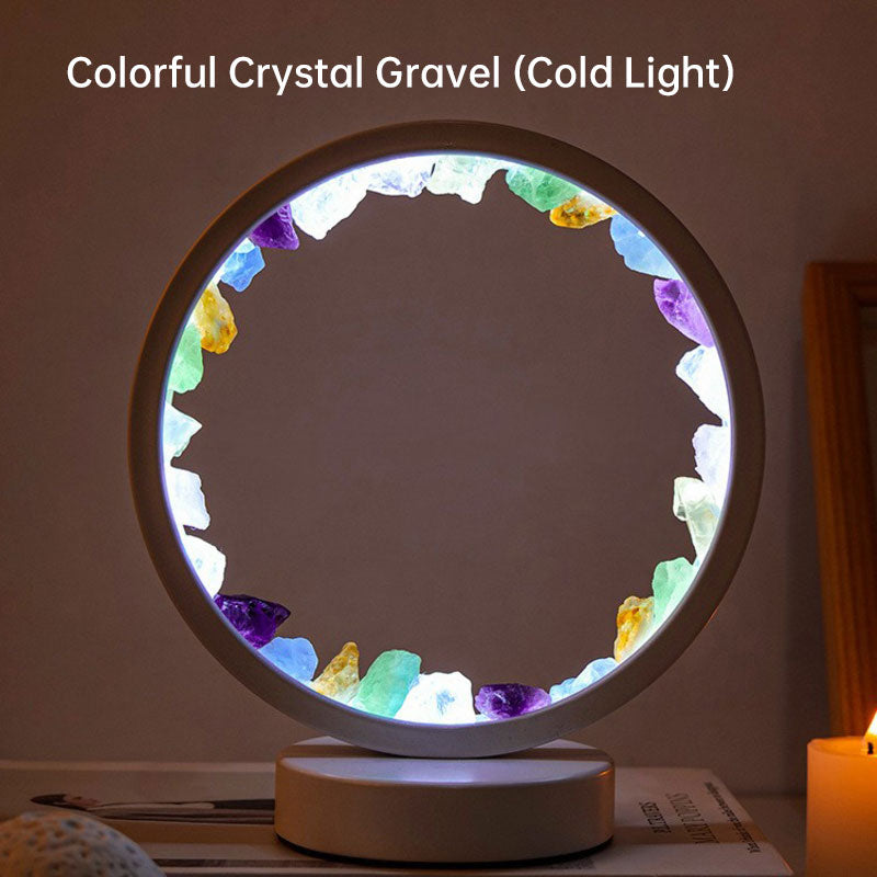 LED Rechargeable Bedside Lamp with Amethyst Cluster