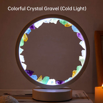 LED Rechargeable Bedside Lamp with Amethyst Cluster