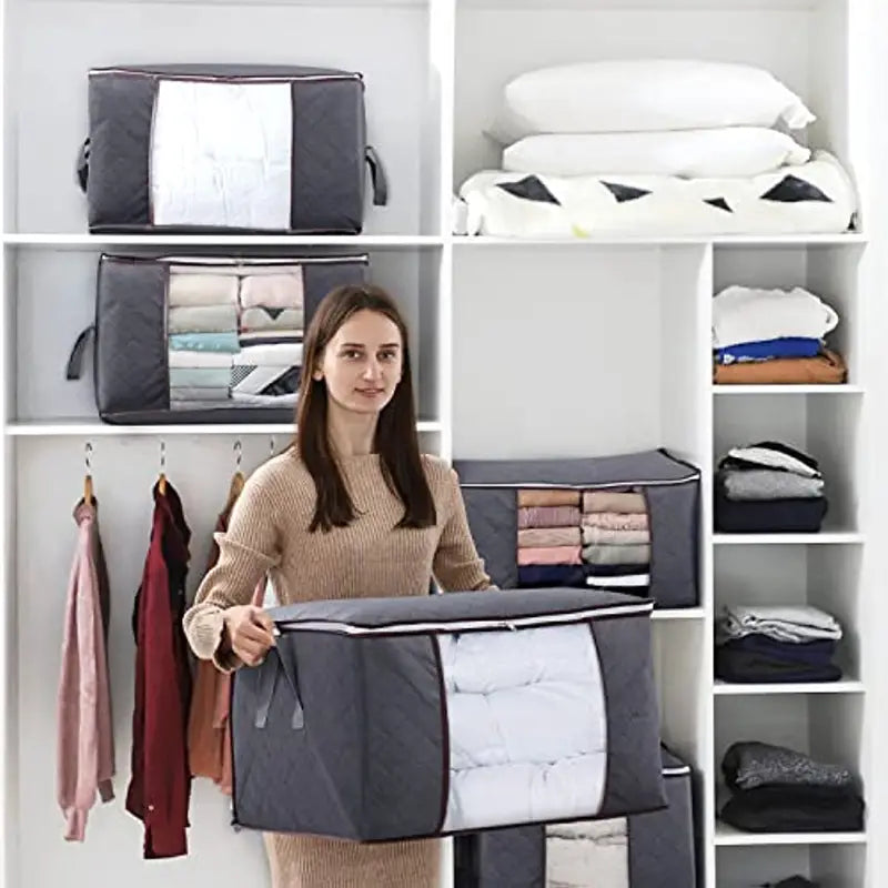 90L Large Storage Bags Foldable Closet Organizers 1 Pack