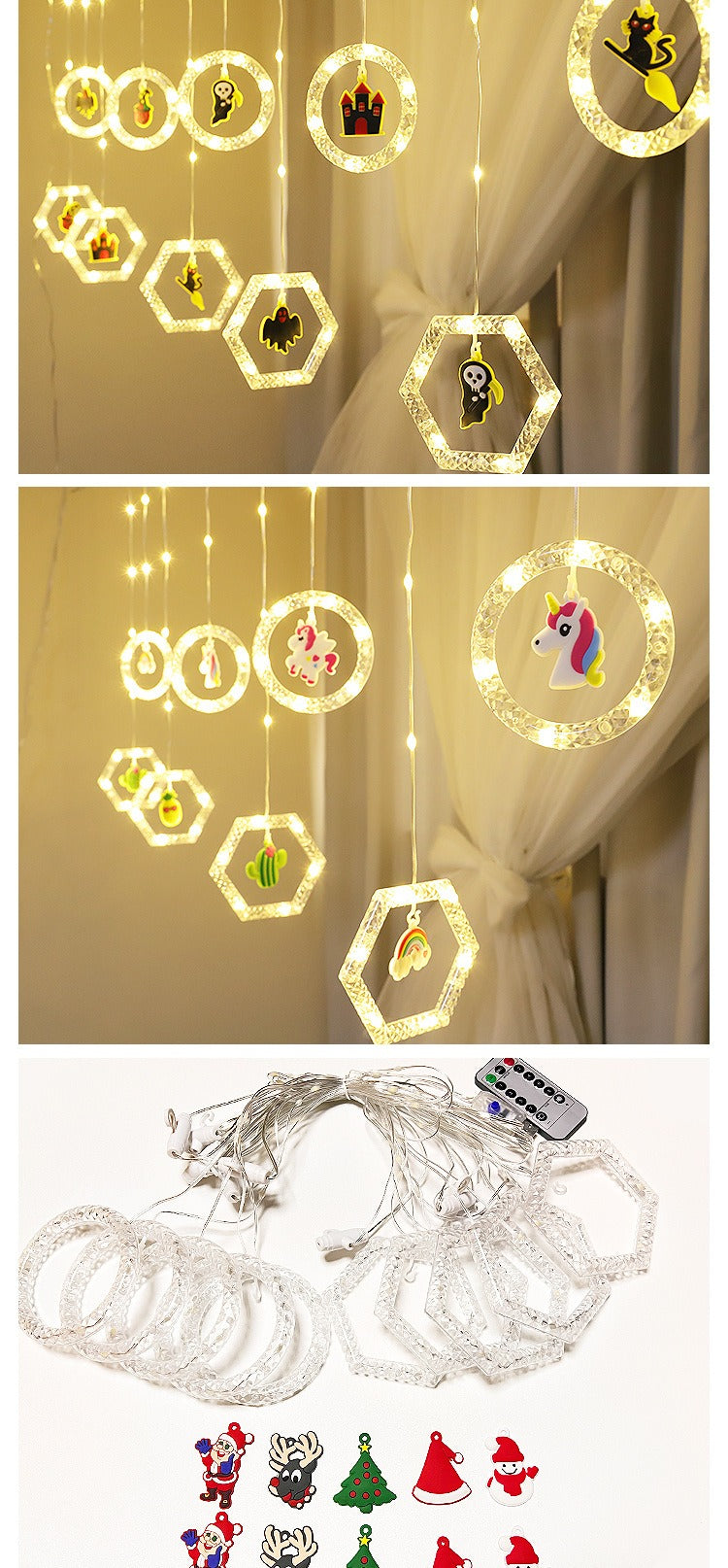 LED Curtain Fairy Lights with USB & Remote