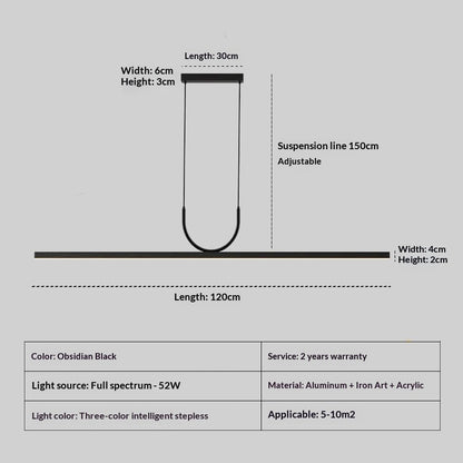 Simple Long Strip LED Pendant Light