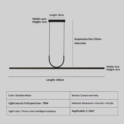 Simple Long Strip LED Pendant Light
