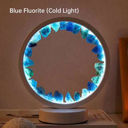 LED Rechargeable Bedside Lamp with Amethyst Cluster