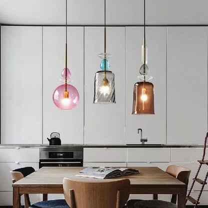 Nordic Designer Colorful Single-Head Glass Pendant Light