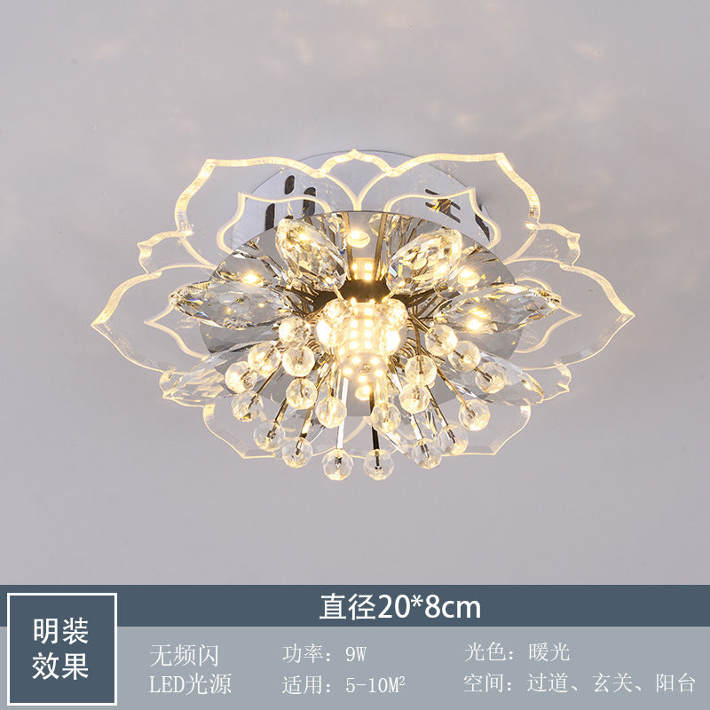 Modern Crystal Ceiling Light for Hallway and Living Room