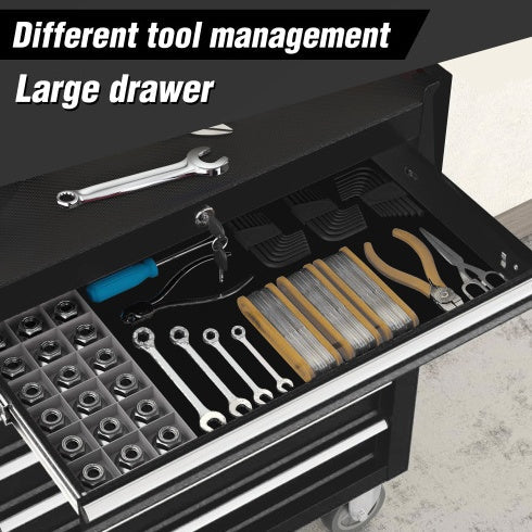 5 Drawer Rolling Tool Chest with Lock and Wheels