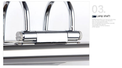 LED Bathroom Mirror Light - Modern Stainless Steel Fixture