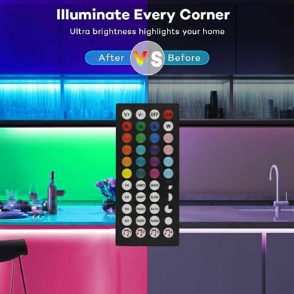 5050 RGB LED Strip Lights with Bluetooth & Remote