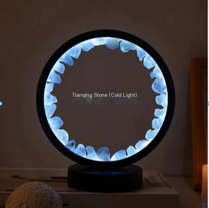 LED Rechargeable Bedside Lamp with Amethyst Cluster
