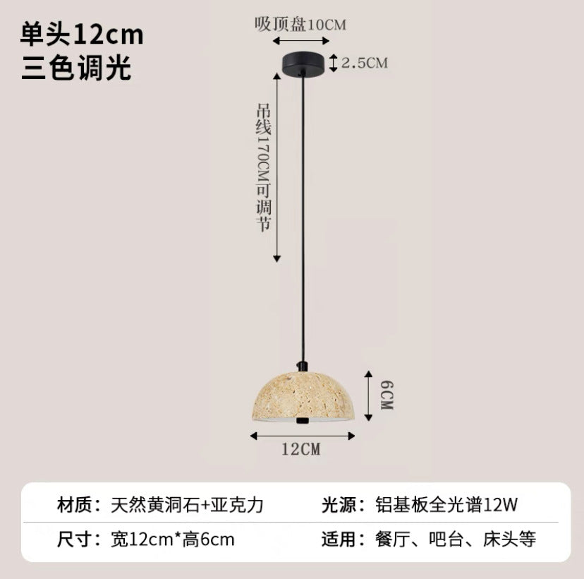 Wabi-Sabi Yellow Stone Wall Lamp for Bedroom Decor