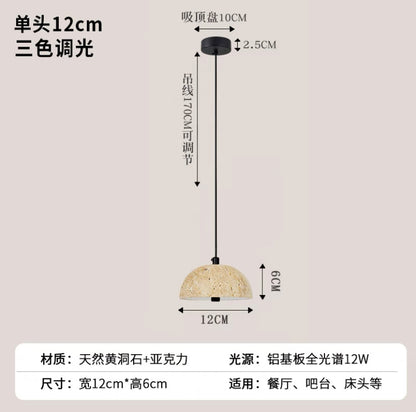 Wabi-Sabi Yellow Stone Wall Lamp for Bedroom Decor