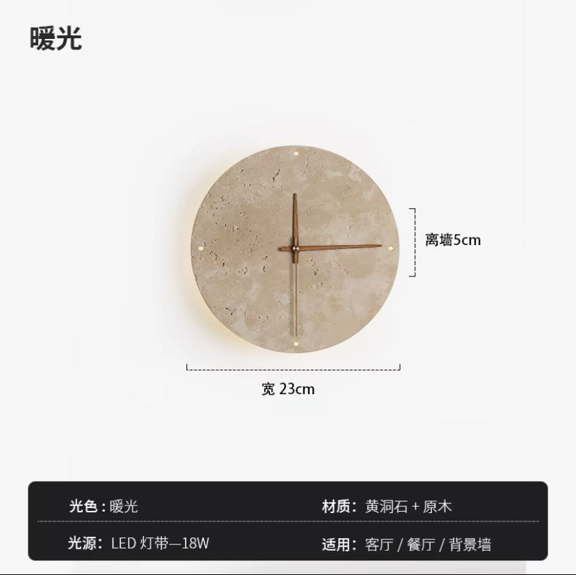 Wabi-Sabi Yellow Stone Wall Lamp for Bedroom Decor