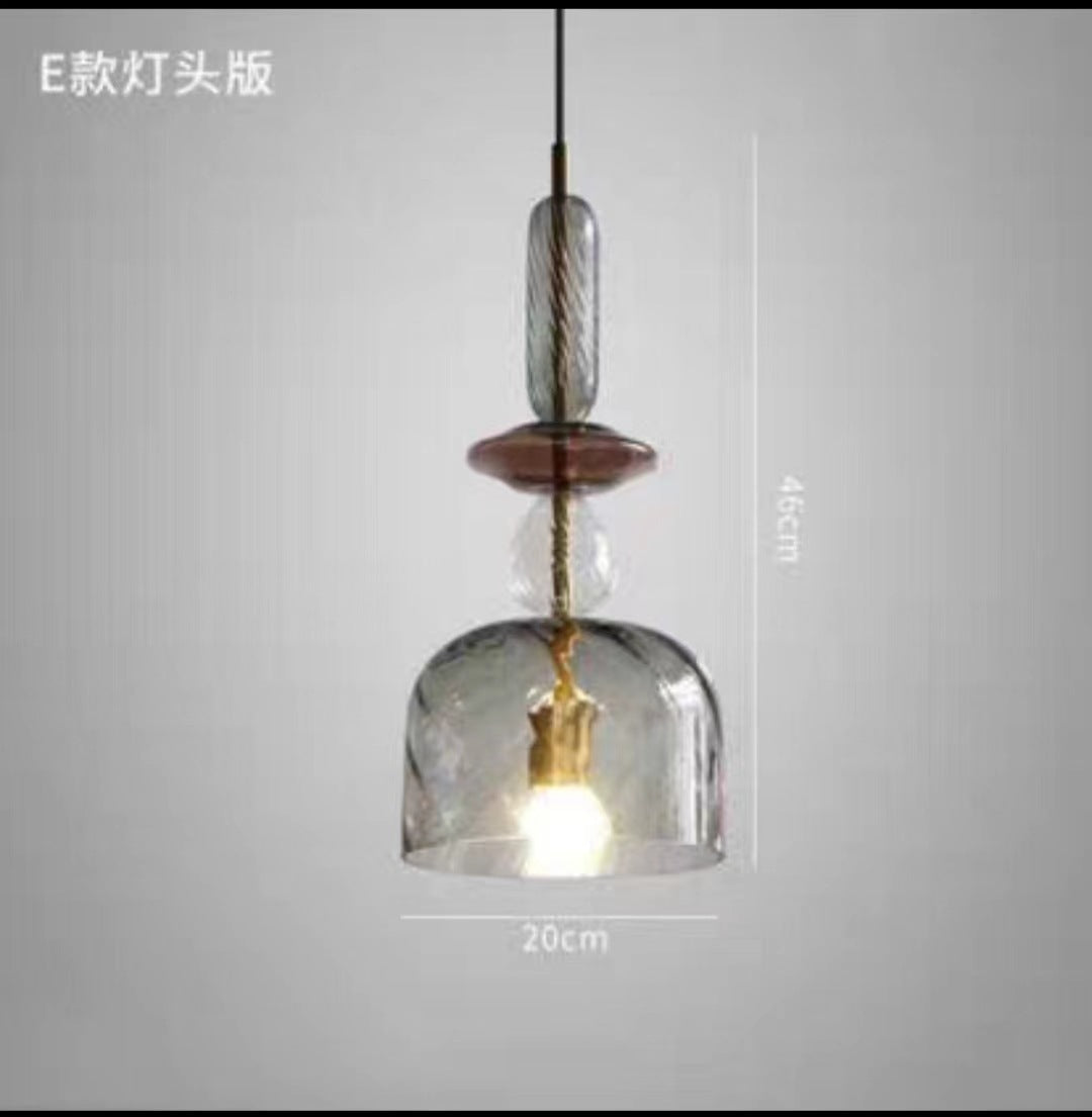 Nordic Designer Colorful Single-Head Glass Pendant Light