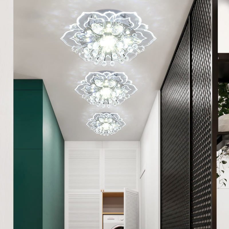 Modern Crystal Ceiling Light for Hallway and Living Room