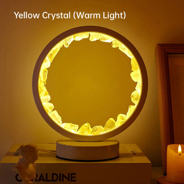 LED Rechargeable Bedside Lamp with Amethyst Cluster