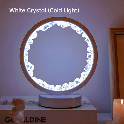 LED Rechargeable Bedside Lamp with Amethyst Cluster