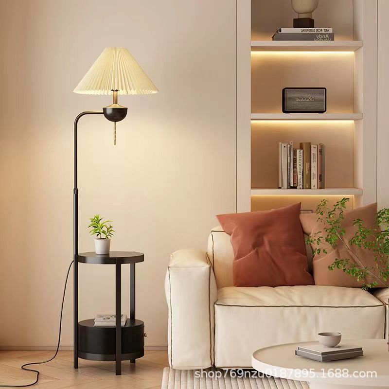 Cream Style Floor Lamp with Wireless Charging Table
