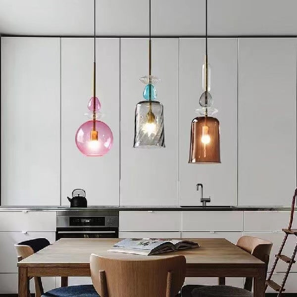 Nordic Designer Colorful Single-Head Glass Pendant Light