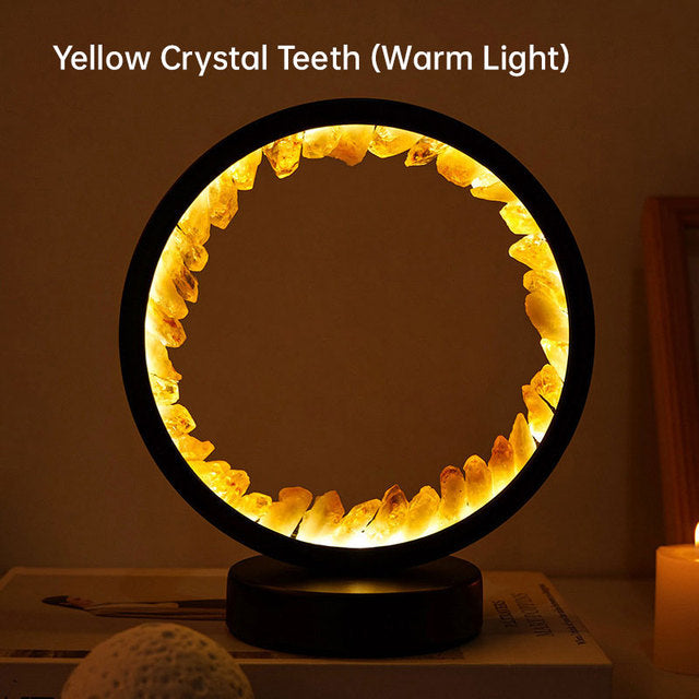 LED Rechargeable Bedside Lamp with Amethyst Cluster