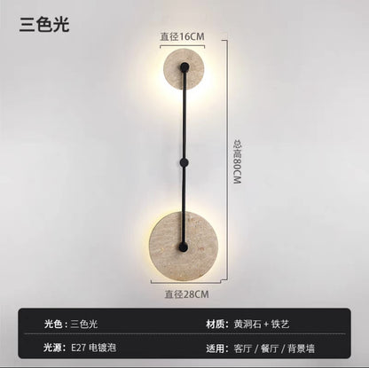 Wabi-Sabi Yellow Stone Wall Lamp for Bedroom Decor