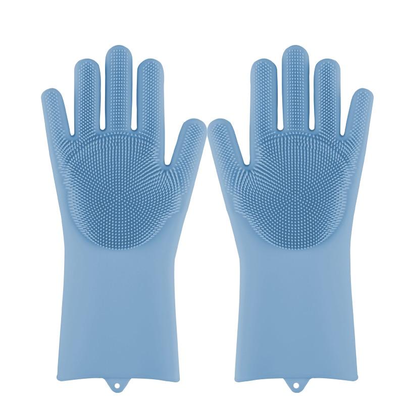 Magic Silicone Dishwashing Gloves with Scrubber